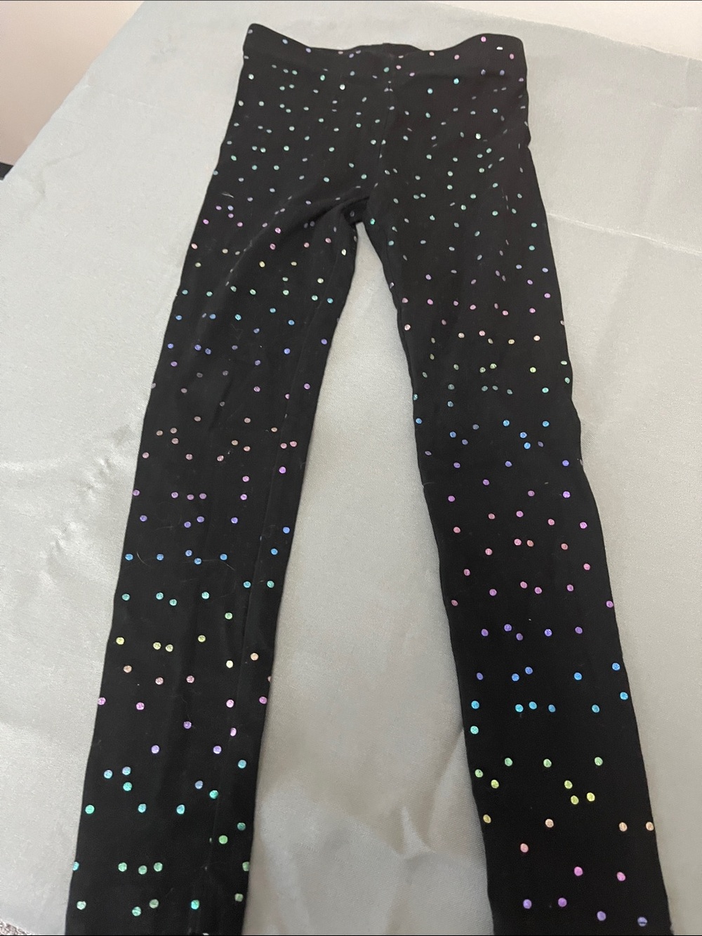 wonder nation Black Leggings with Multi-Color Iridescent Dot Accents